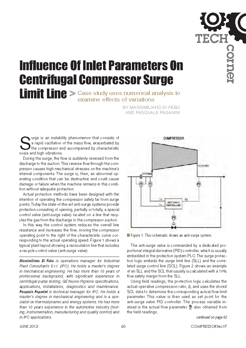 CMap Influence of inlet parameters on centrifugal compressor surge