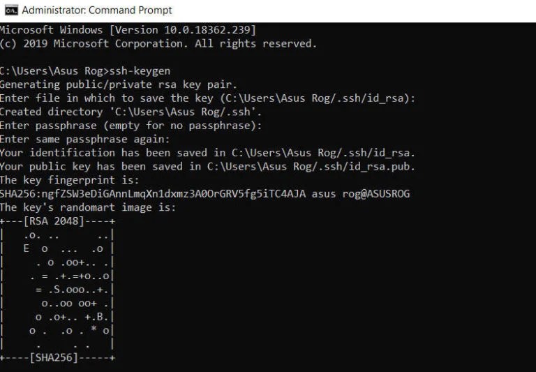 How to generate an SSH key in Windows 10