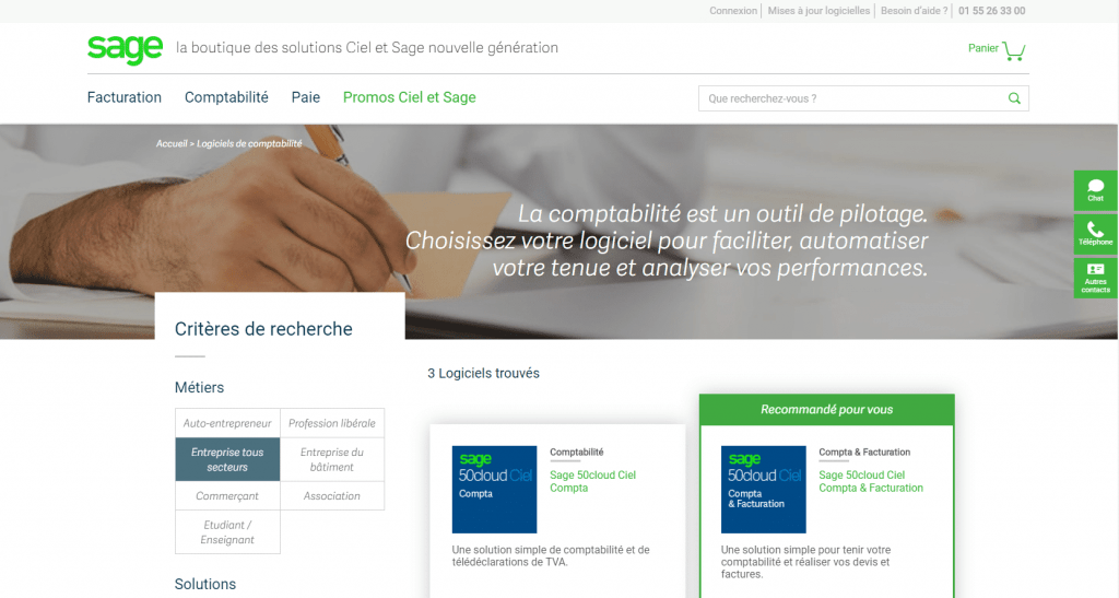 Logiciel comptable pour petite entreprise (TPE) Acomba