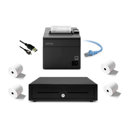 Vend POS Budget Bundle Epson TMT82III Receipt Printer, Cash Drawer