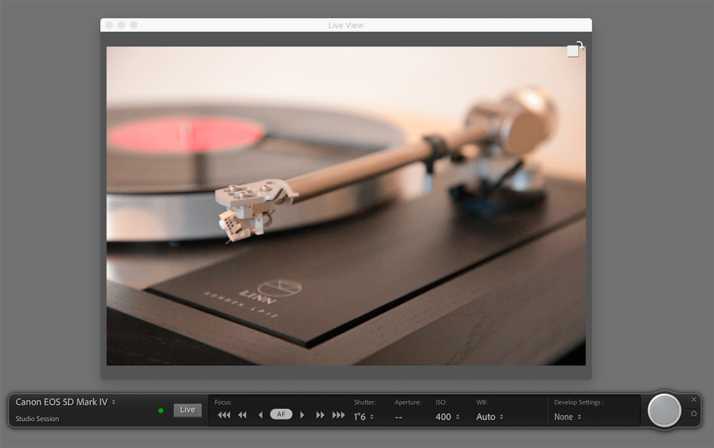 Live View Tethering Computer Darkroom