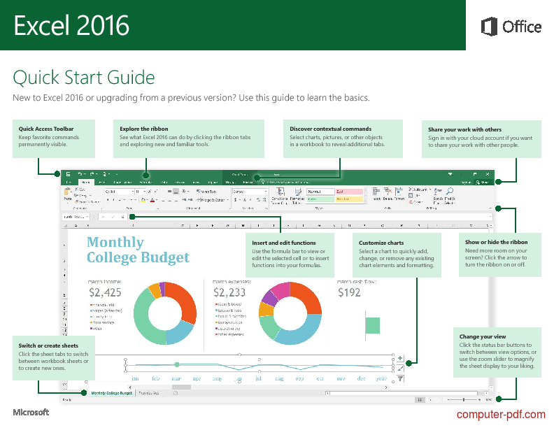 Pdf] Microsoft Excel 2016 Quick Start Guide Free Tutorial For Beginners