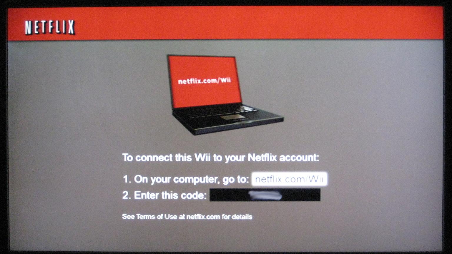 NETFLIX ACTIVATION CODE