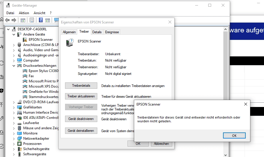 Scanner funktioniert nicht (Epson Stylus CX3650) ComputerBase Forum
