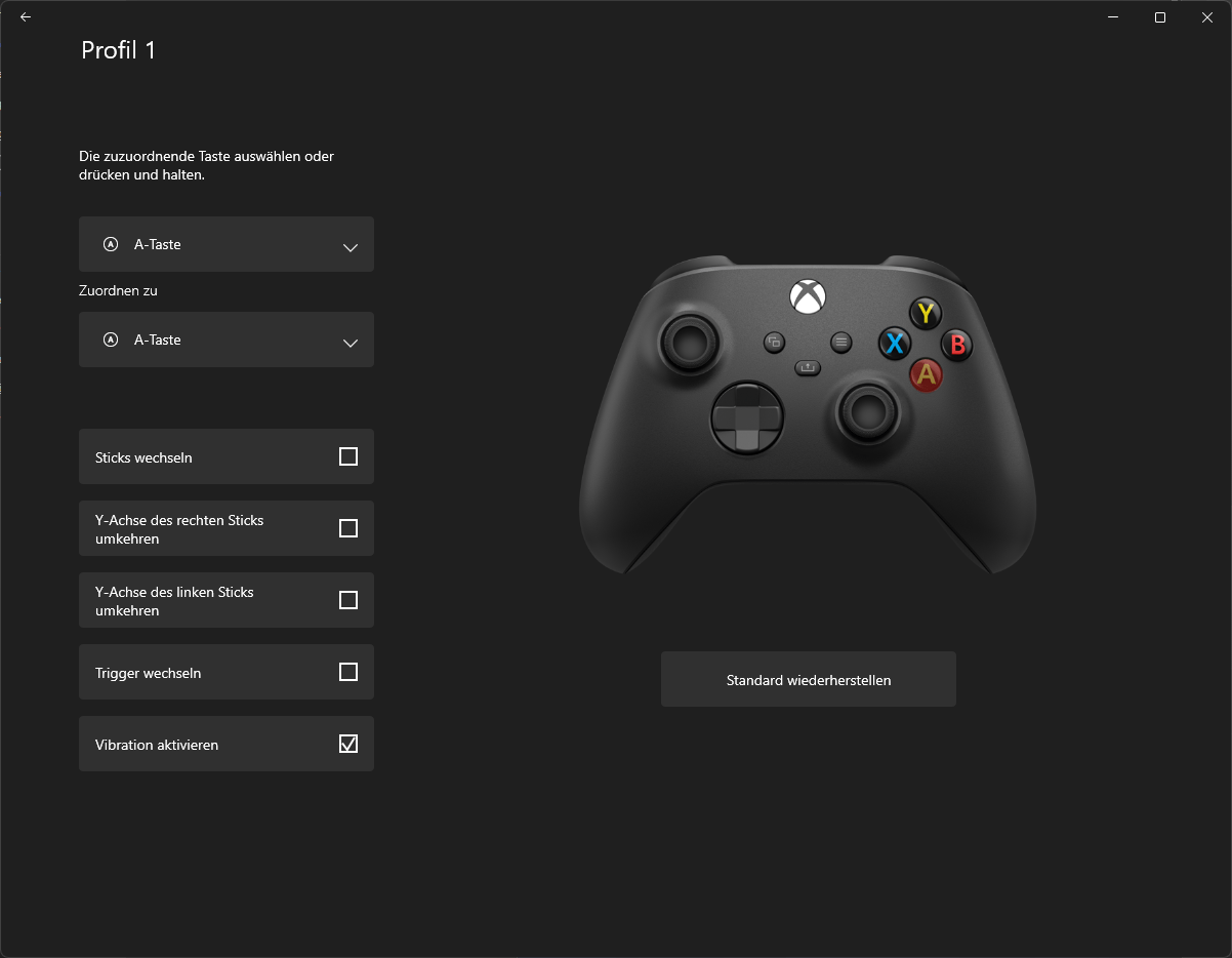 Microsoft Xbox Wireless Controller Vibration ausschalten