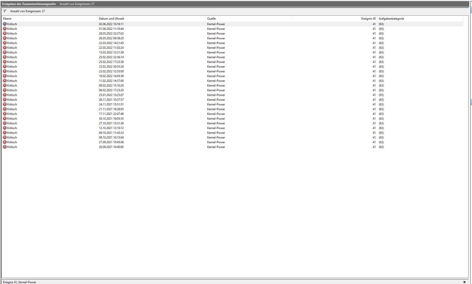 PC stürzt unregelmäßig im "Idle" ab, wenn "Power Supply Idle Control