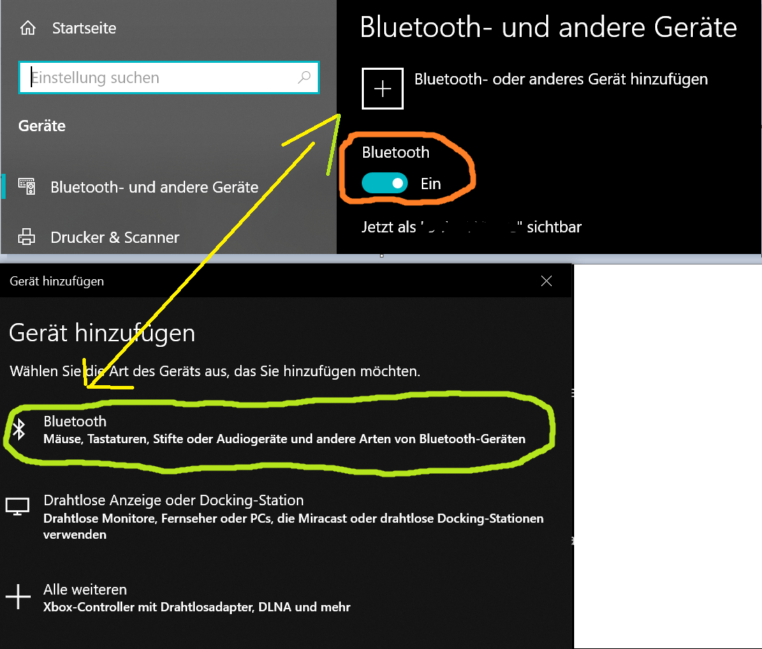 Bluetooth Gerät entfernt, wie Verbindung wieder herstellen