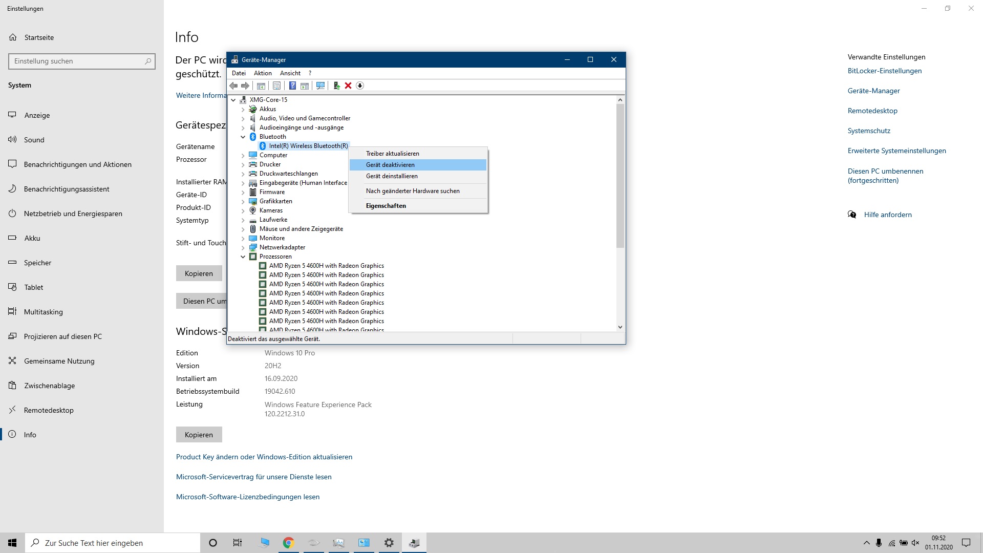 Internes Bluetooth deaktivieren und Bluetooth-Adapter verwenden