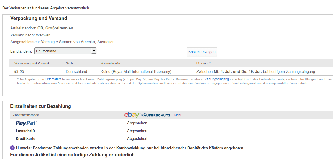 Heu konkurrieren Verdunkeln ebay mit lastschrift zahlen Opa