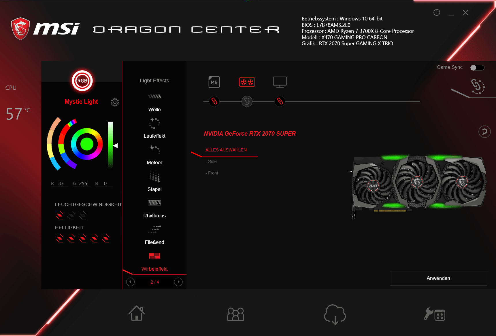 NVIDIA RTX 2070 Super Gaming Trio Dragon Center ComputerBase Forum