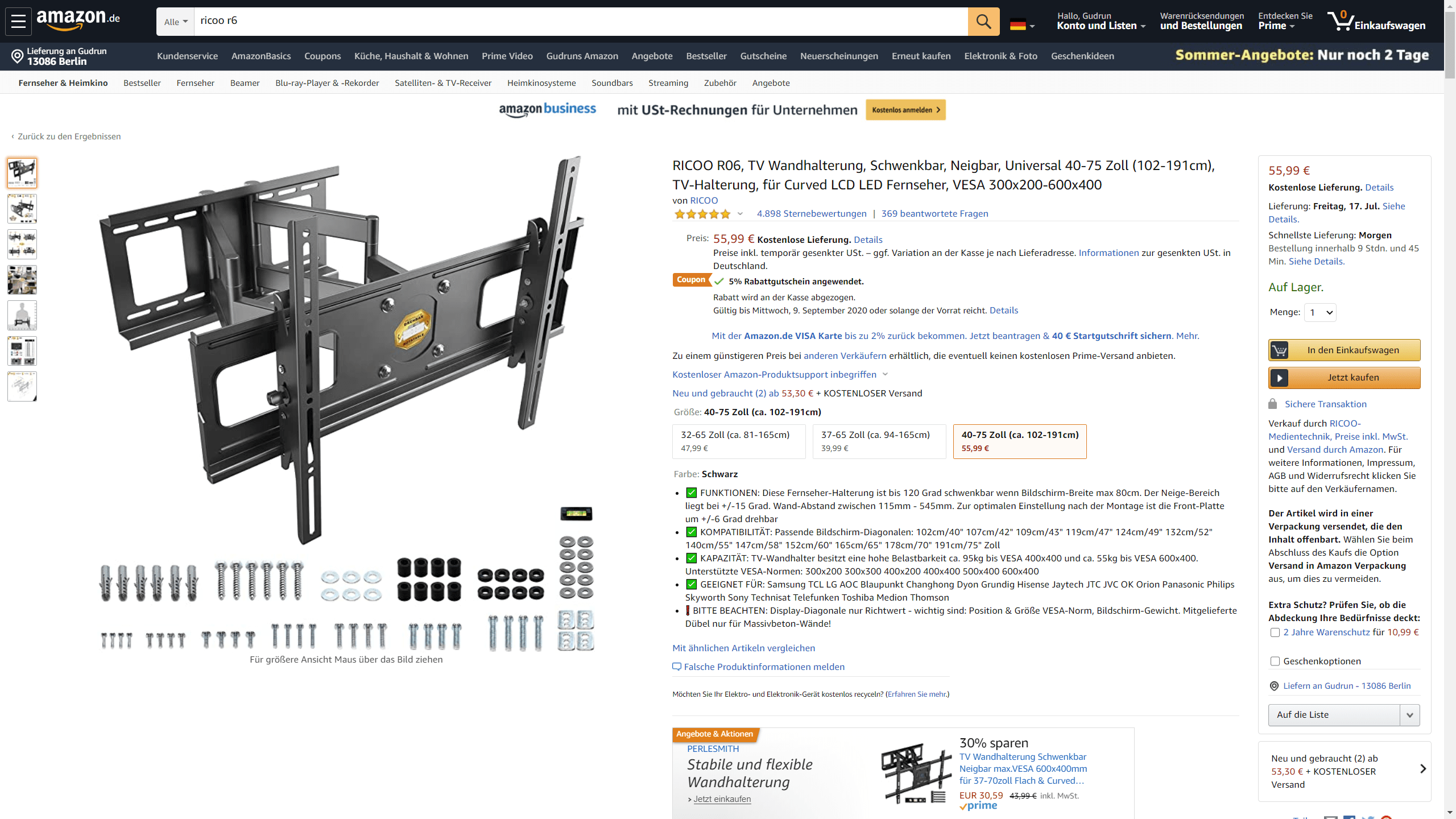 Kaufberatung TV Wandhalterung für 85 Zoll Samsung | ComputerBase Forum