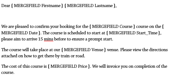 Format Mail Merge Fields from Excel Computergaga