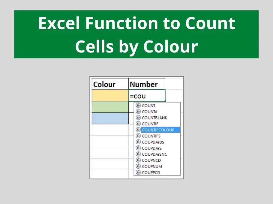 Count Cells by Colour Excel VBA Function Computergaga