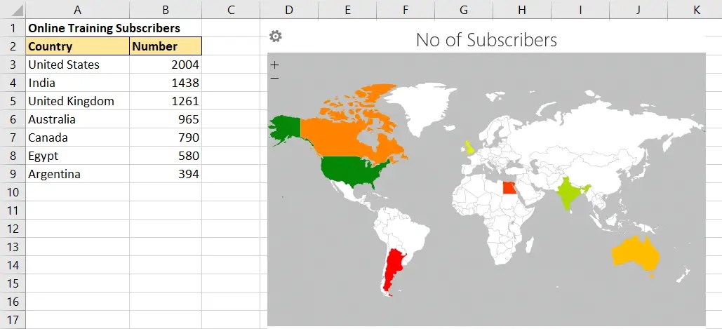 Geographic Heat Map in Excel Free AddIn
