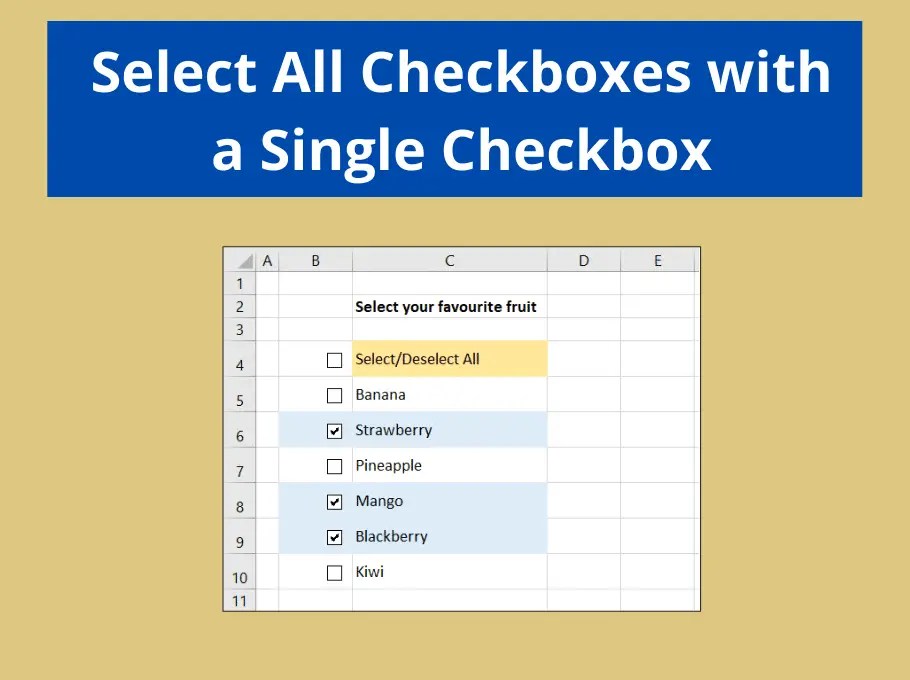 Select All Checkboxes with a Single Checkbox Computergaga
