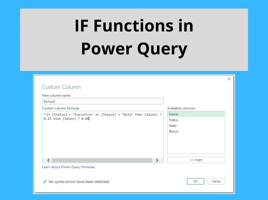 IF Function in Power Query Including Nested IFs Computergaga