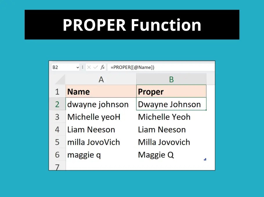 PROPER Function in Excel Computergaga