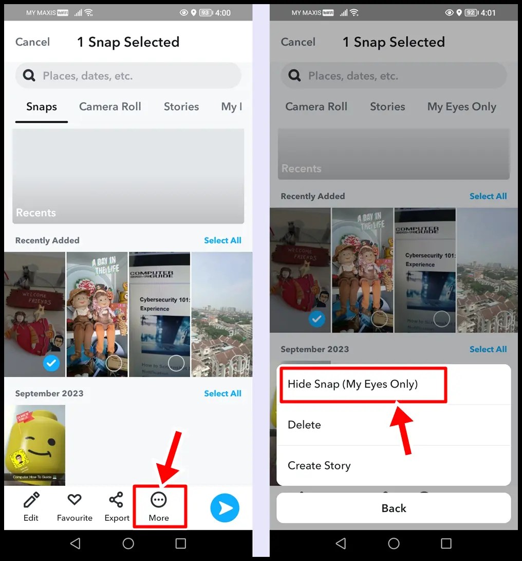 How to Hide Snaps in "My Eyes Only" on Snapchat