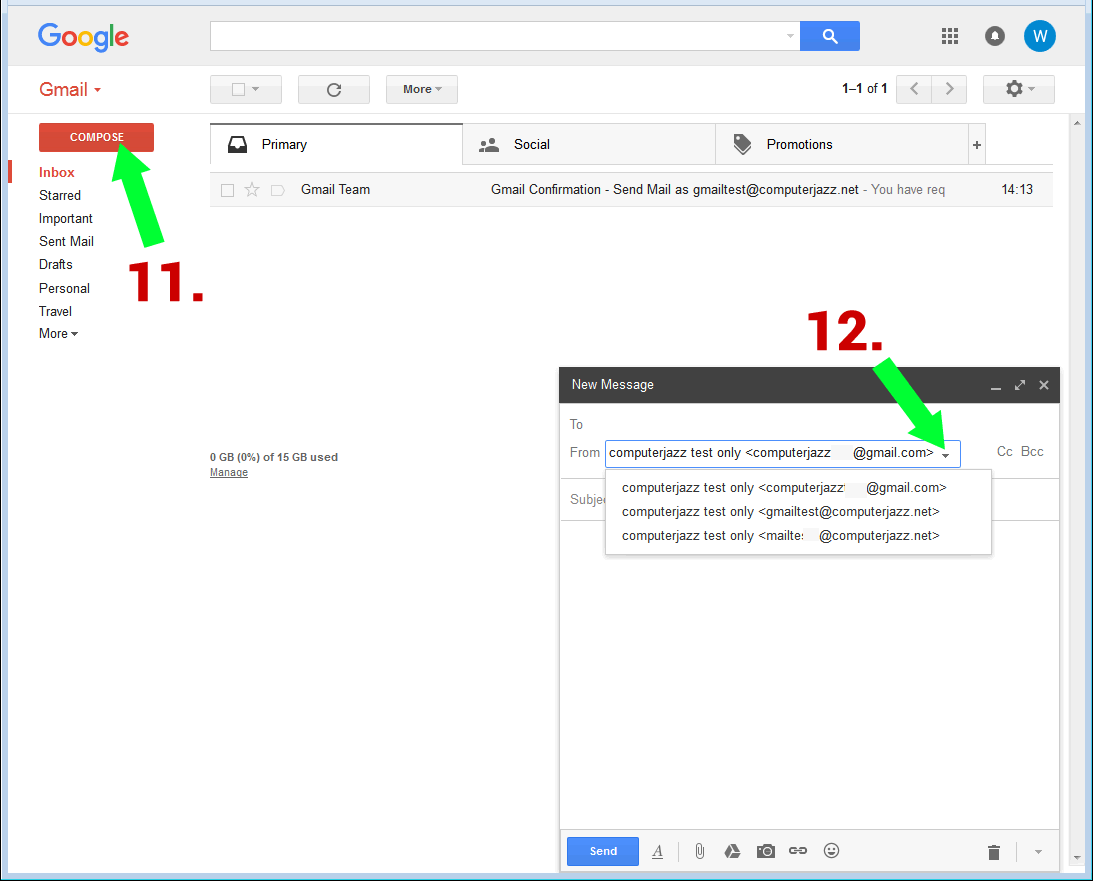 Using Gmail for your domain name email addresses for free