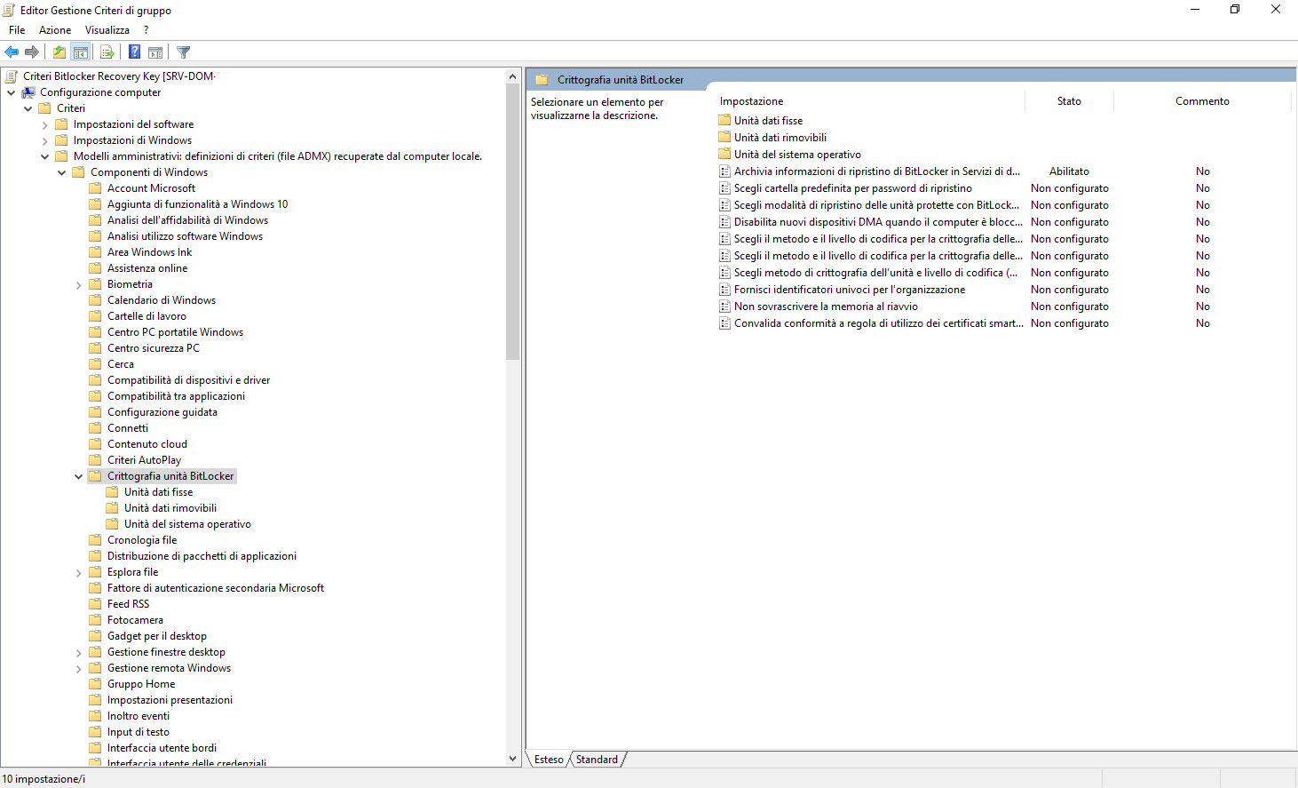 GPO Save BitLocker key in Active Directory Computer Masters