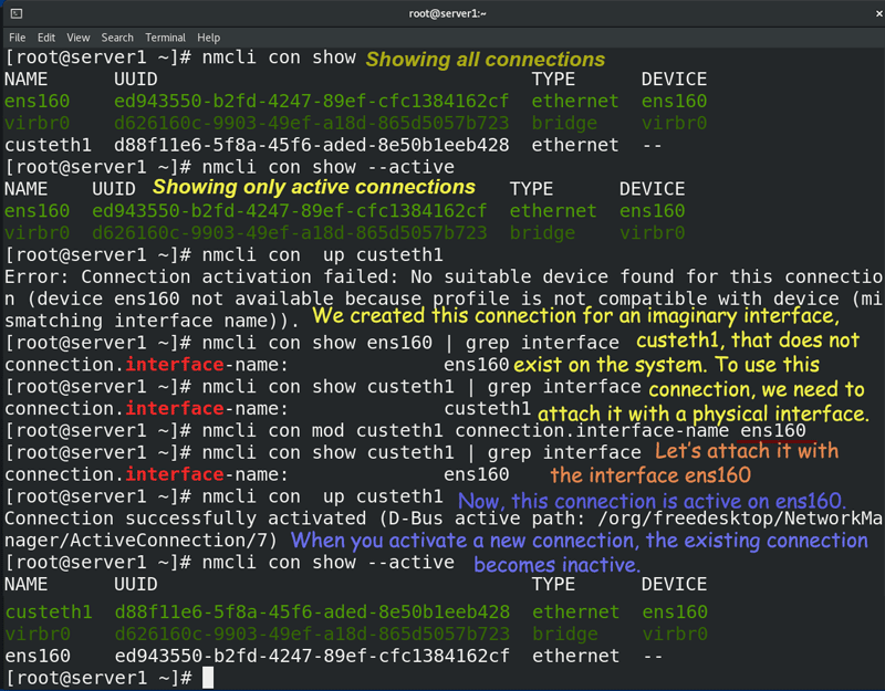 The nmcli command on Linux Examples and Usages