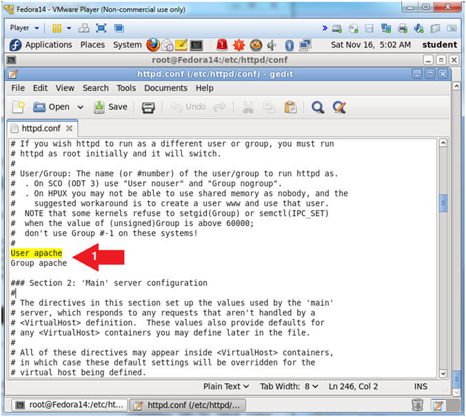 Fedora Lesson 9 Install Apache