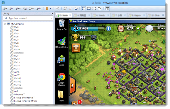 Running Multiple Instances of Bluestacks Using VMware
