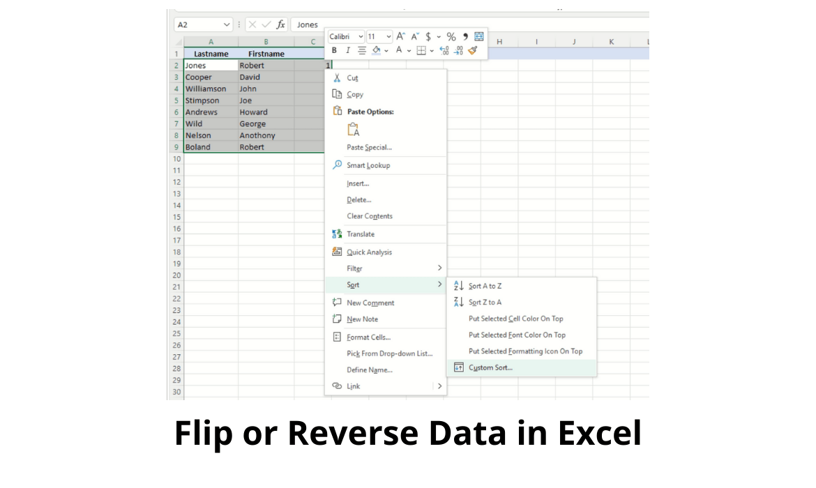 Flip or Reverse Data in Excel A Quick HowTo Guide!