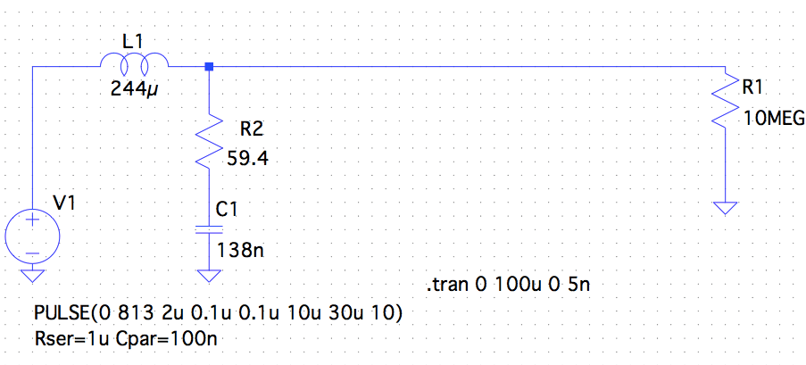 Multi-turn coil into simple SPICE circuit