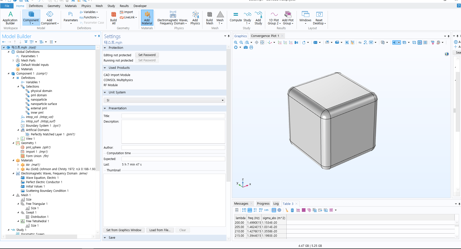 Surface charge density plot in RF module