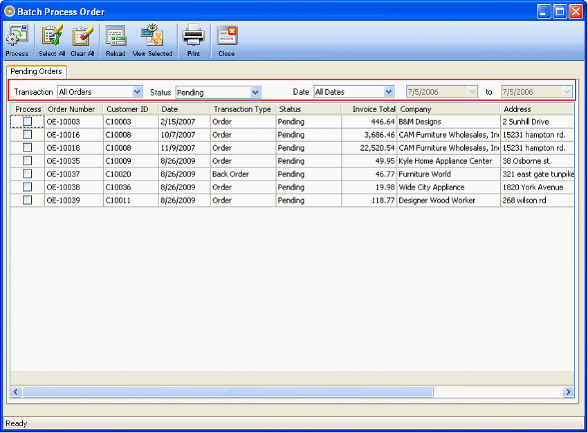 Sales > How Batch Process Order works