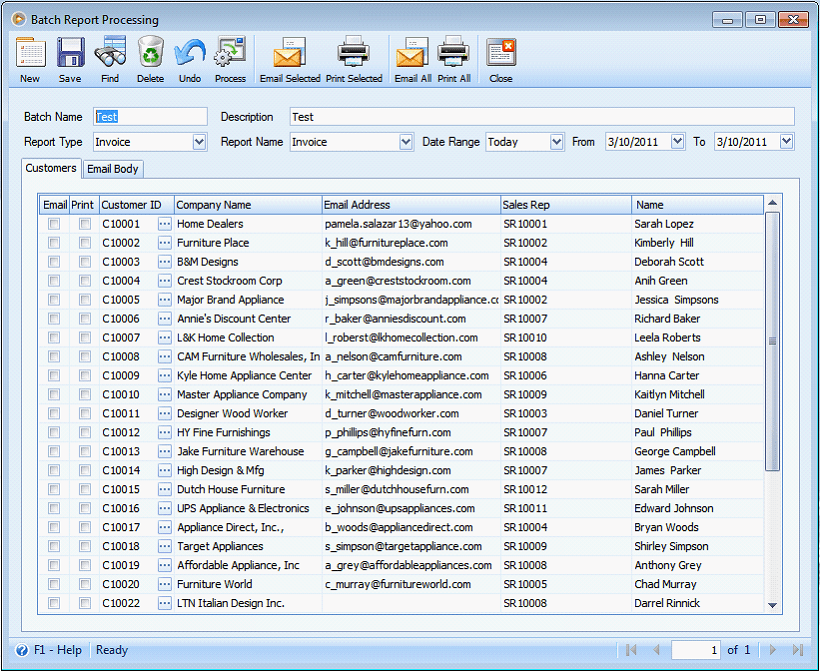 Reports > Batch Report Processing