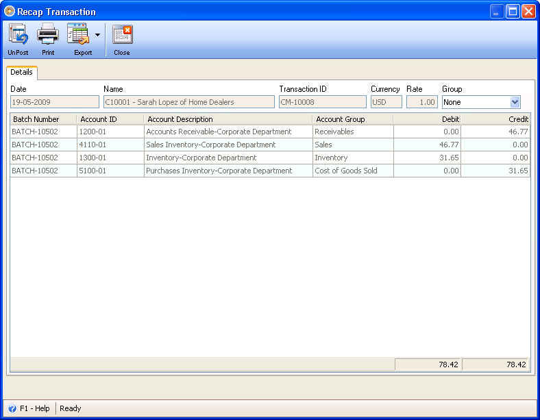 Sales > Creating Credit Memo from original Invoice