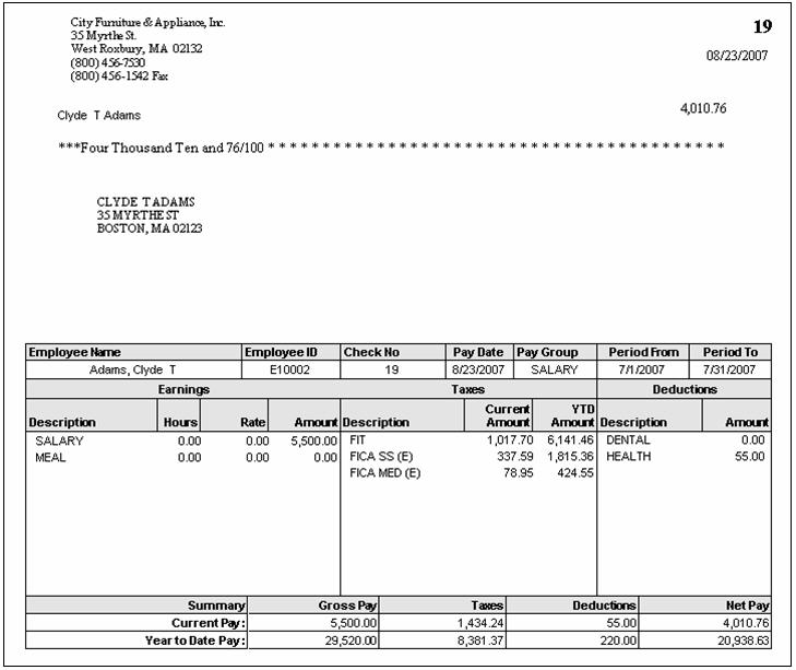 Payroll > Payroll Reimbursements