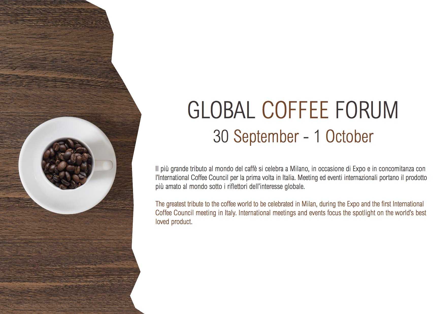 Global Coffee Forum awaits all coffee lovers in Milan