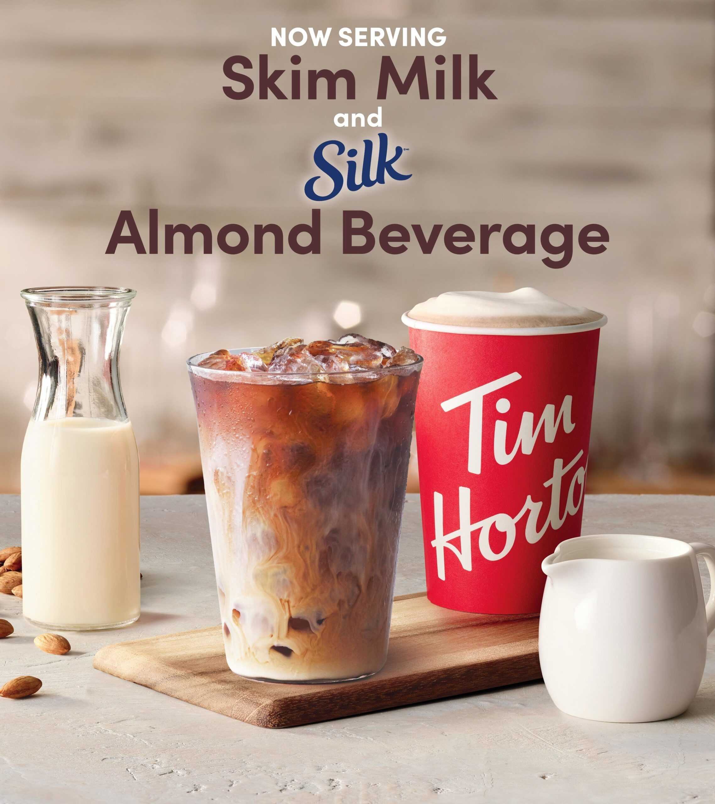 Tim Hortons announces national rollout of almond beverage and skim milk