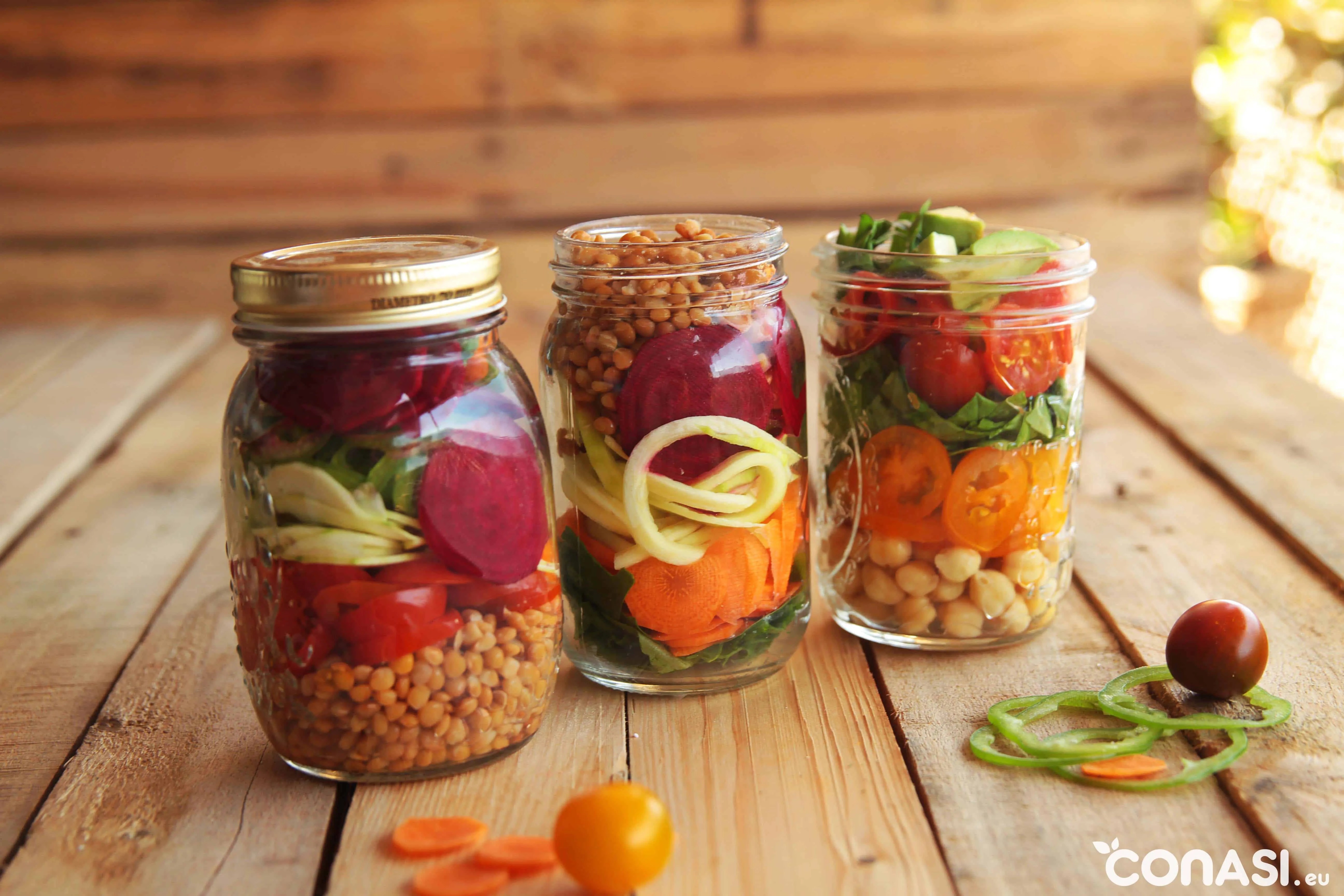 Ideas para hacer ensaladas de bote, listas para llevar