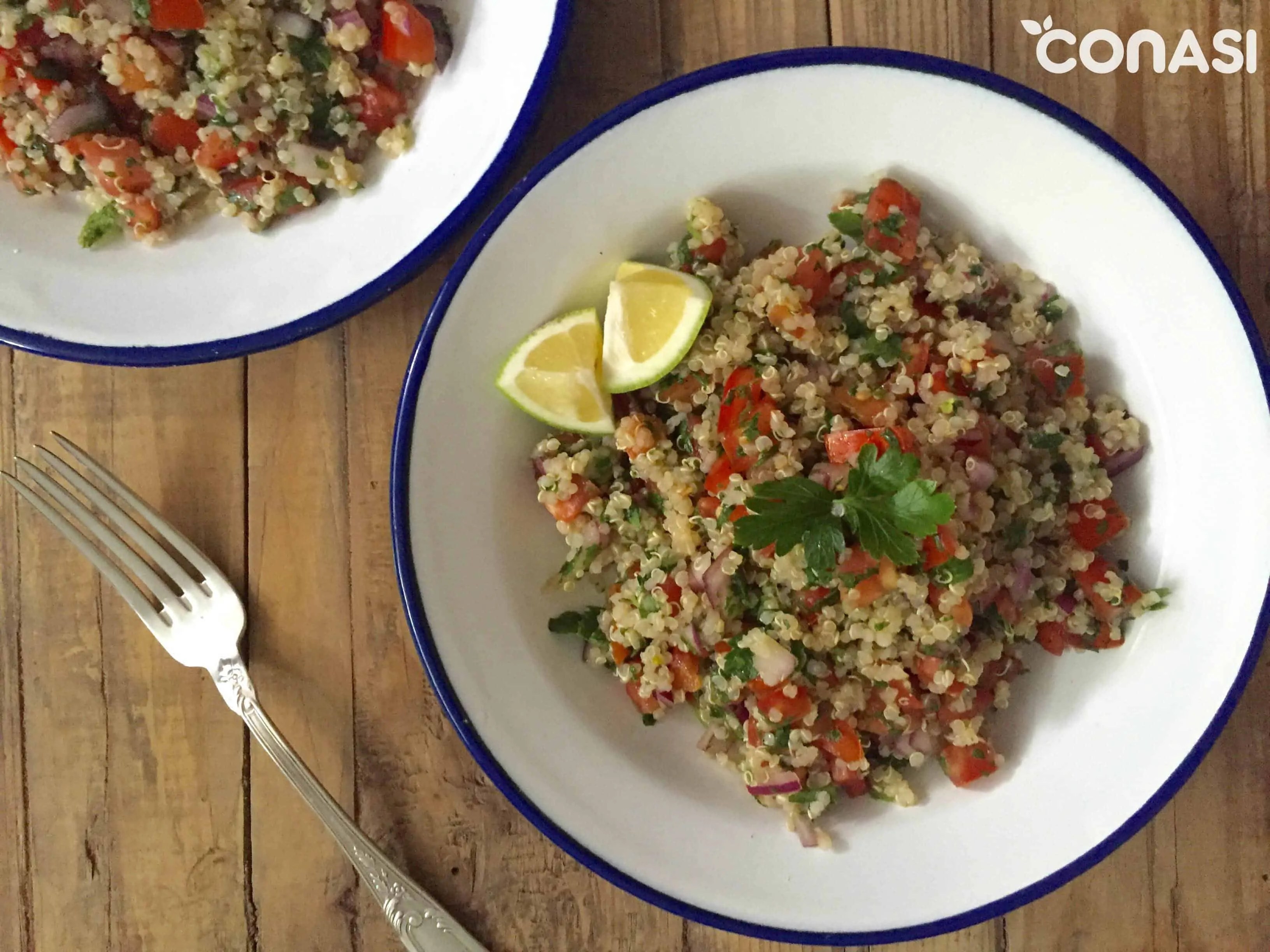 Tabulé de quinoa y semillas de cáñamo libre de gluten