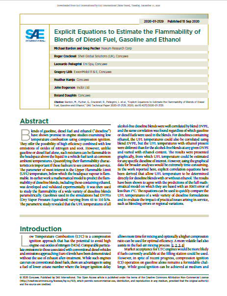 Explicit Equations to Estimate the Flammability of Blends of Diesel