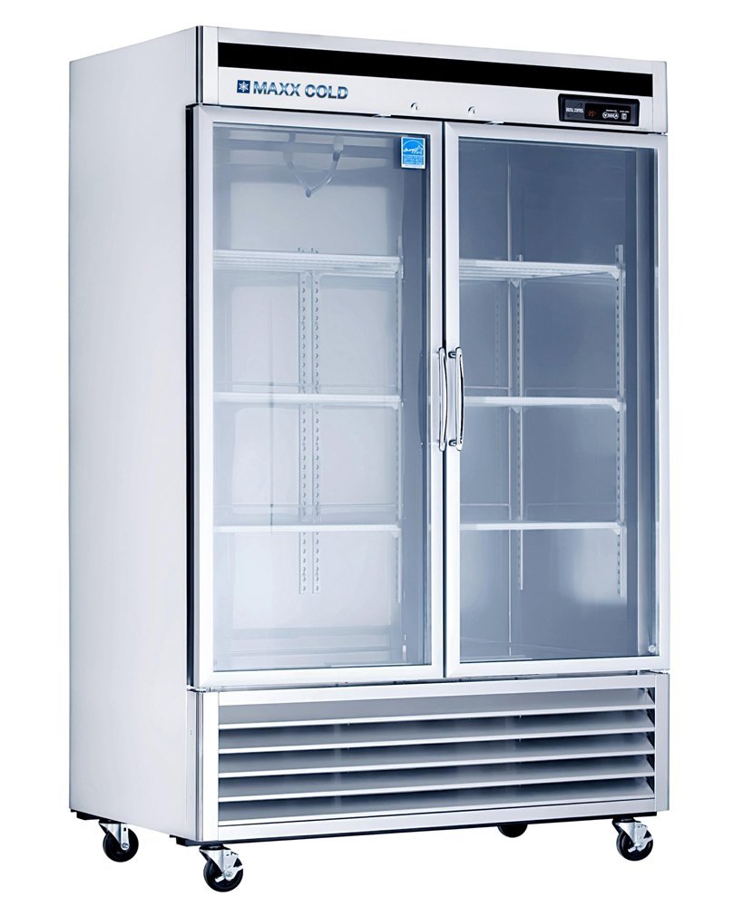 Maxx Cold Double Glass Door Refrigerator 49 Cu Ft