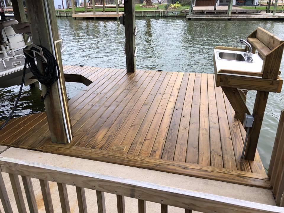 Dock Staining Conch Shell Construction