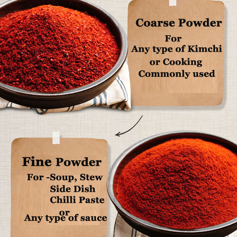 Korean Kimchi Red Chilli Powder Coarse or Fine 100g 500g 1Kg or 2.5Kg