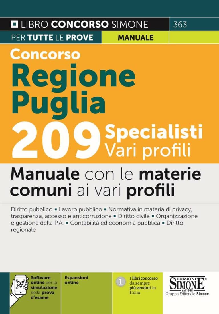 Manuale Concorso Regione Puglia 2022 Vari Profili materie comuni