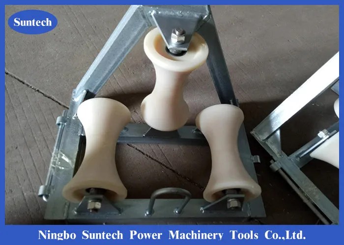 10kn Load Nylon Triple Corner Cable Pulling Rollers