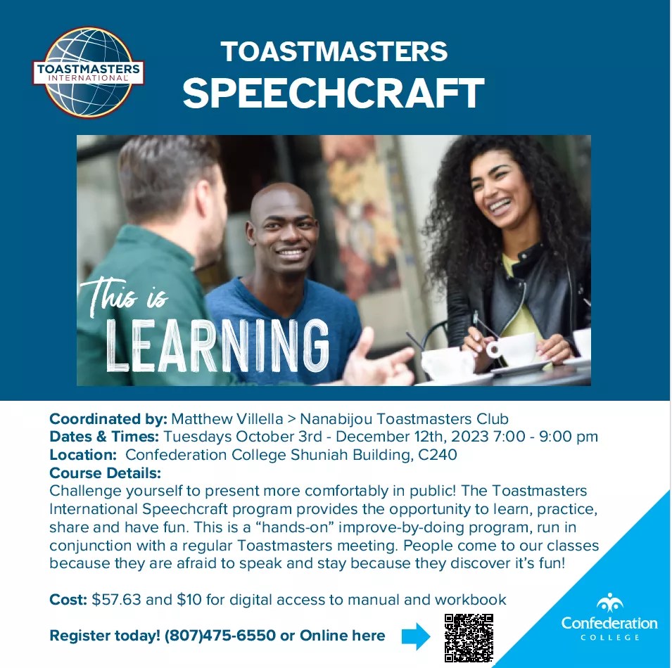 Toastmasters Speechcraft Confederation College