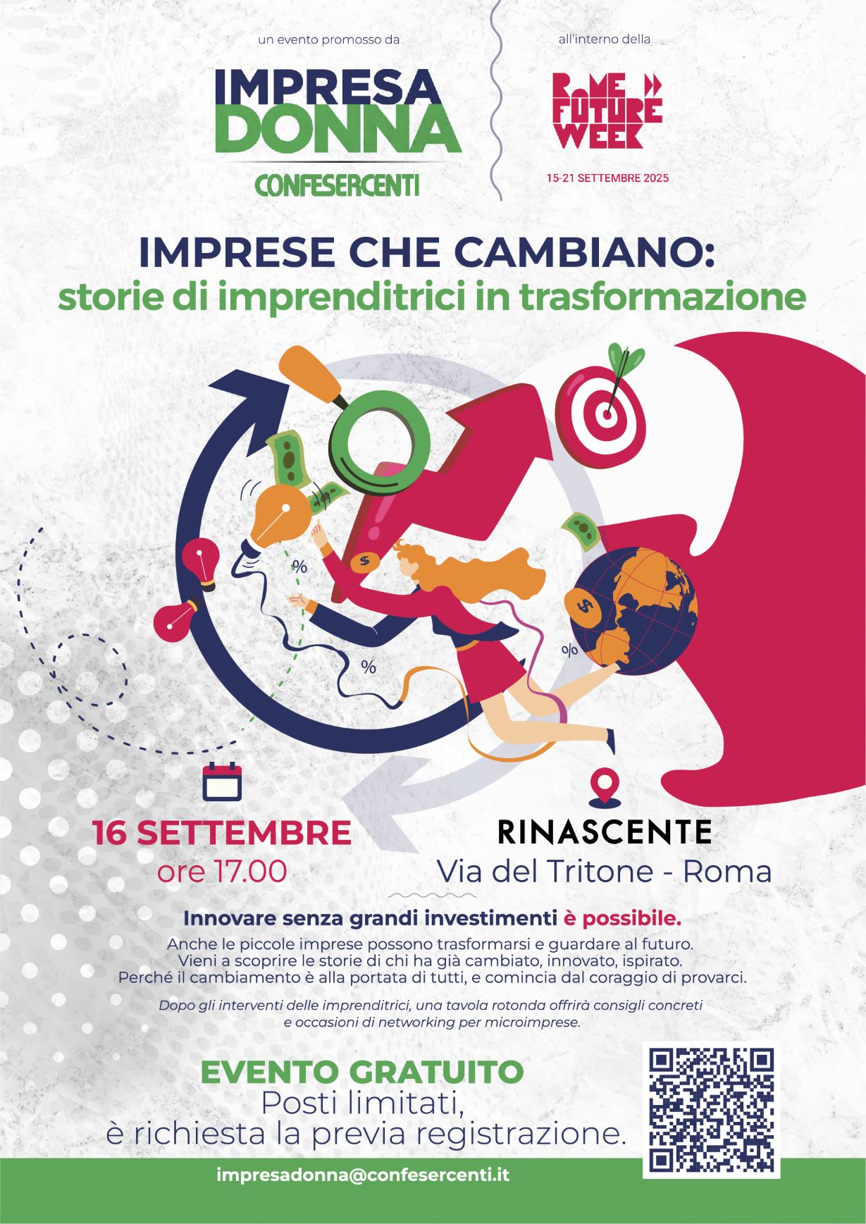 Impresa Donna Roma e Lazio: martedì 16 il convegno “Imprese che cambiano: storie di imprenditrici in trasformazione”