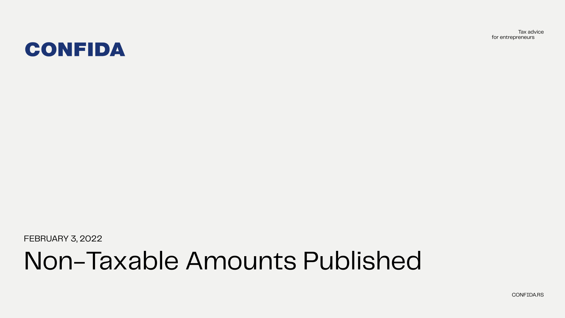 NonTaxable Amounts Published Confida