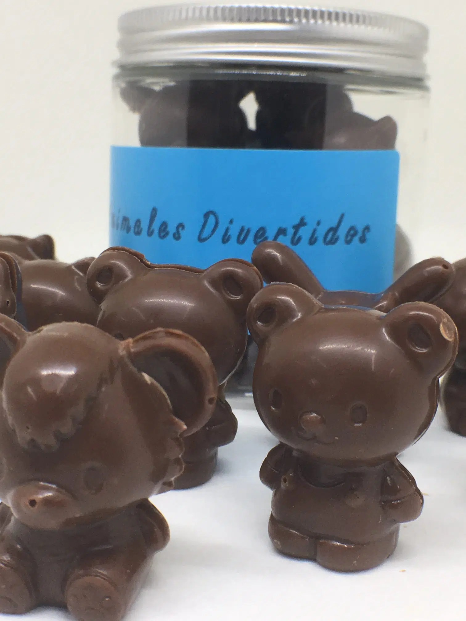 "Animales Divertidos" de chocolate Premiere. Bote de 10 unidades, 130g
