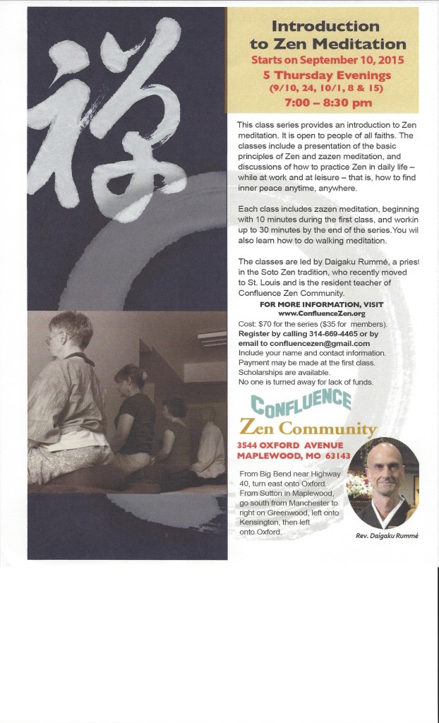 introduction to zen Confluence Zen Center STL