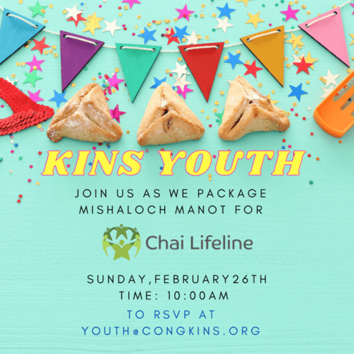 Kins Youth Mishloach Manot Packing Event Congregation KINS of West